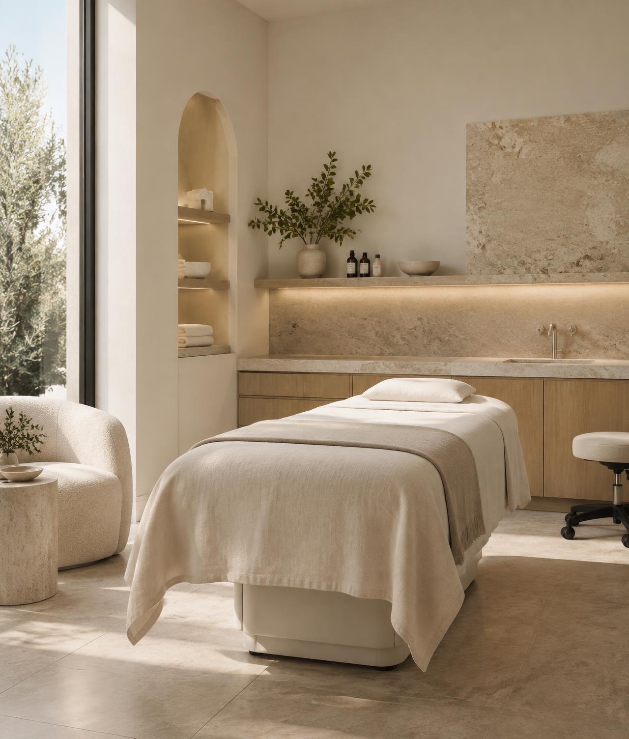 A serene treatment room at The Clinic